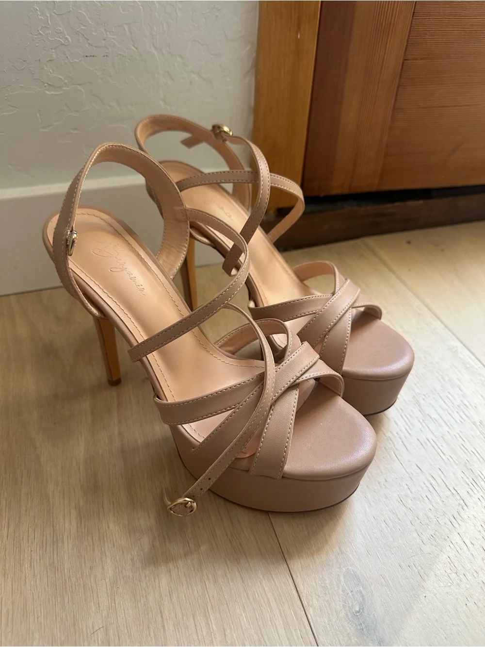 Esther Stiletto Platform Sandal - Beige